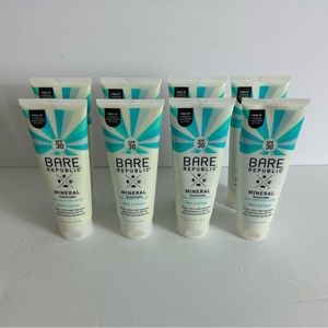 New: Set of 8: Bare Republic Mineral Sunscreen Gel-Lotion 4 oz. - Expires 10/23